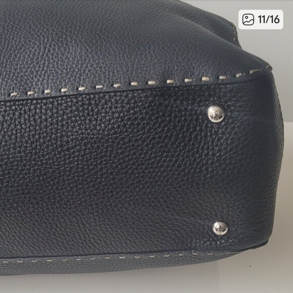 FENDI Selleria Black Leather Tote Bag - Picture 10 of 14